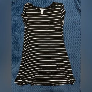 Arizona Black/White Striped T-Shirt Dress